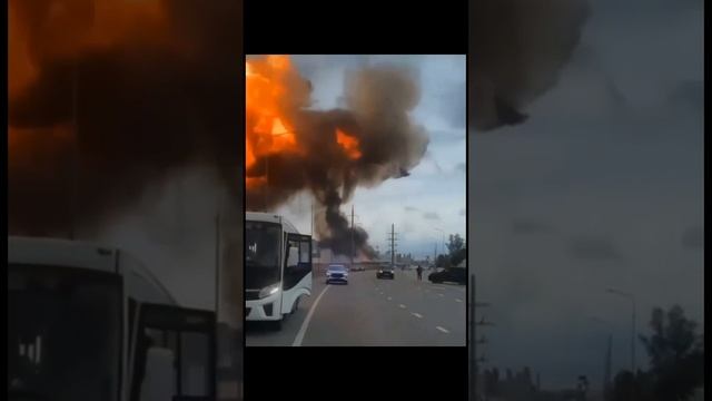 Взрыв цистерны на АЗС в Грозном, все видео в одном