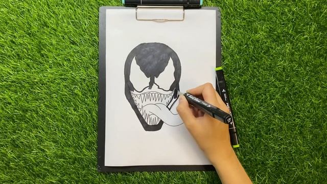 VENOM FACE | The Amazing Spider-Man  | How to Draw & Coloring Pages & Kids Songs