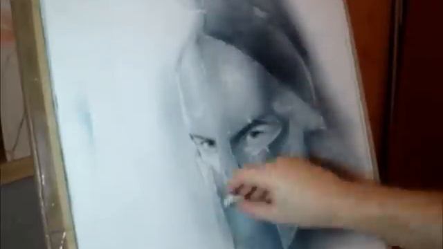 Speed drawing - Spartan. Fantasy Art. Dry brush technique.