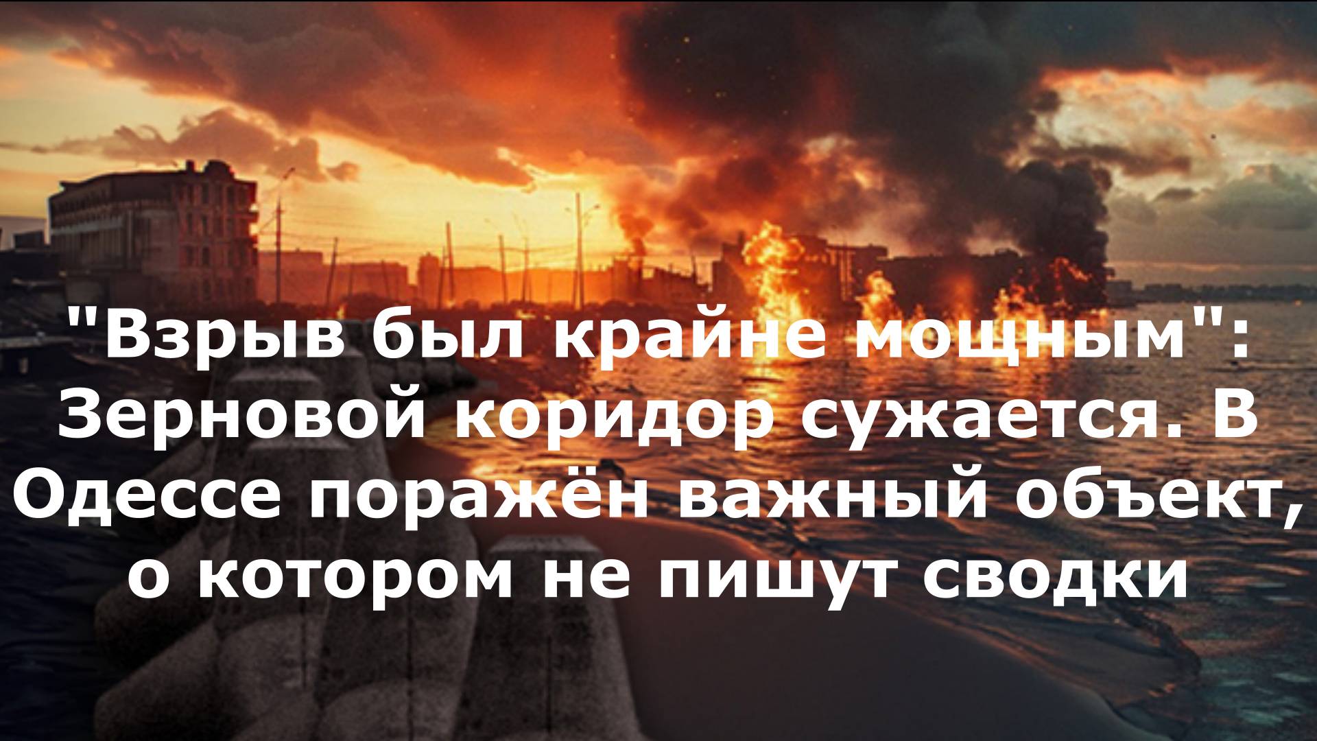 "Взрыв был крайне мощным": Зерновой коридор сужается. В Одессе поражён важный объект, о котором не..