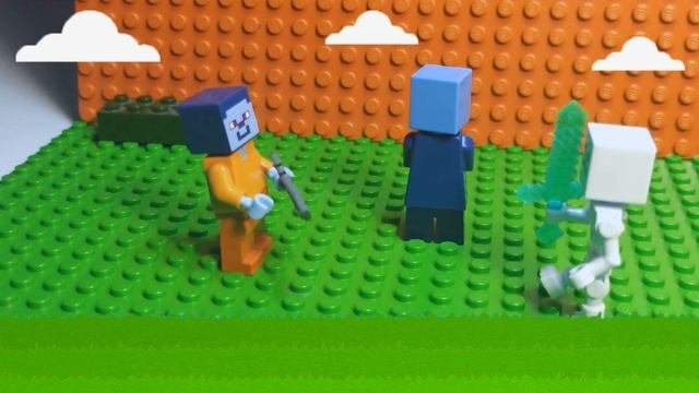 Приключения Стива. Сражение с скелетом. Lego Minecraft