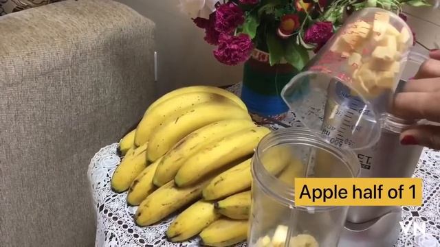 Easy Homemade Apple Banana 🍎 🍌 Smoothie 👌🏻👌🏻👌🏻 A Healthy Energy Drink 🍸💕💕💕💕