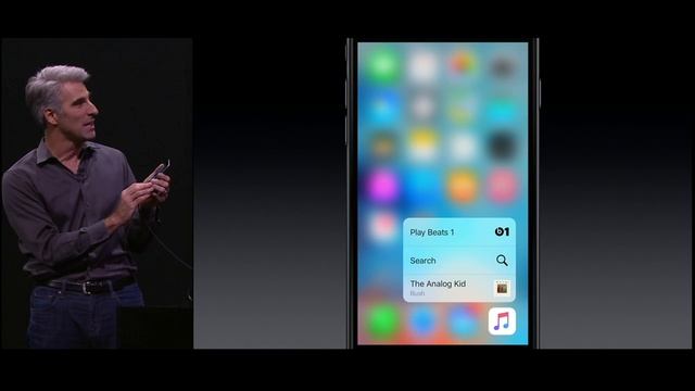 iPhone 6s Demo 3DTouch by Craig Federighi at Apple Special Event, Sept 2015