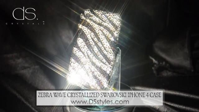 Zebra Wave Crystallized Swarovski iPhone 4 Case from dsstyles.com