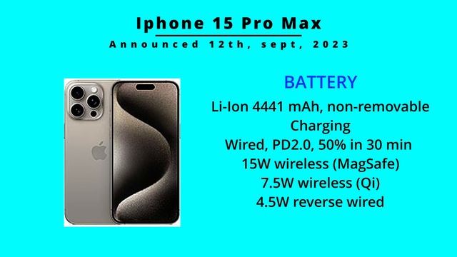 Iphone 15 Pro Max specs #iphone #tech