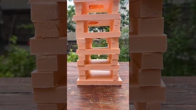 Styrofoam Tower vs Hot Oreo #shorts #asmr #asmrsounds #satisfying