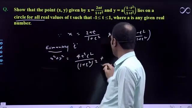 Question of circle in parametric form