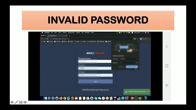 mero share invalid password after transaction pin code set up/ mero share transaction pin code/neps