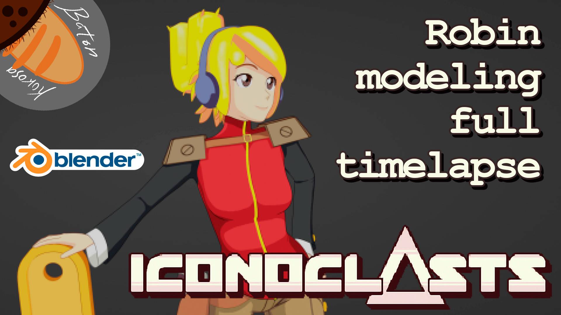 Robin (Iconoclasts) modeling timelaps. Таймлапс моделирование с комментариями. #Blender3D