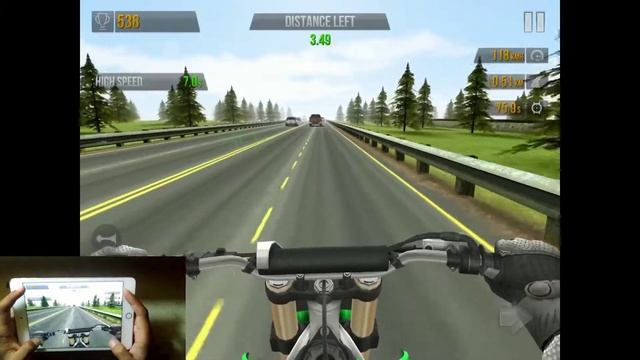 Gameplay + Handcam Game TRAFFIC RIDER On IPAD MINI 5