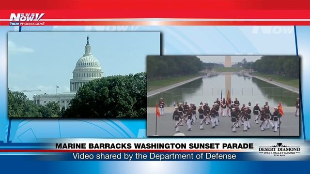 MARINE BARRACKS WASHINGTON SUNSET PARADE: At the Lincoln Memorial in D.C. (FNN)