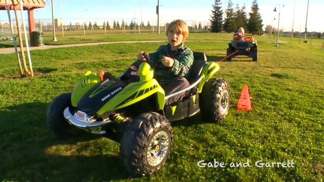 Power Wheels Tug-of-War 2 - Jeep Hurricane vs Dune Racer!