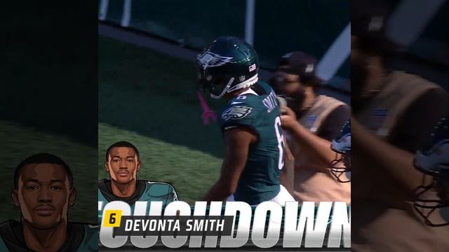 DeVonta Smith with a 45-yard touchdown catch from Jalen Hurts vs. Cleveland Browns