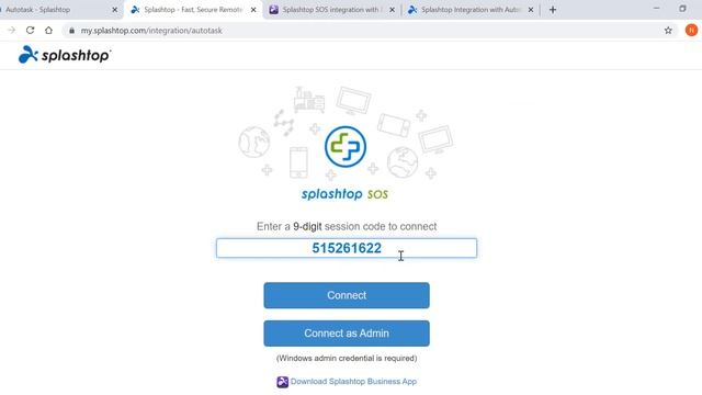 Splashtop SOS Demo with Autotask PSA Demo