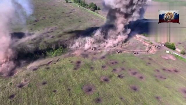 Прилет ФАБ-250 по позициям ВСУ в районе н.п. Липцы, Харьковской области.