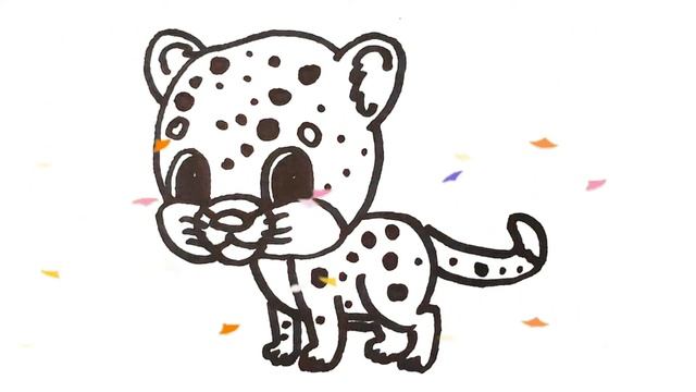 como dibujar y colorear un jaguar kawaii paso a paso en español