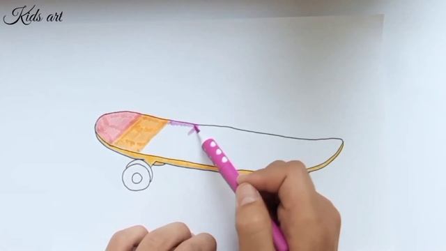 How to draw a skateboard Skeydbord rasmini chizish Учимся рисовать скейтборд