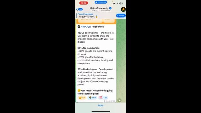 MAJOR - ТОКЕНОМИКА ПРОЕКТА, ПРЕМАРКЕТ