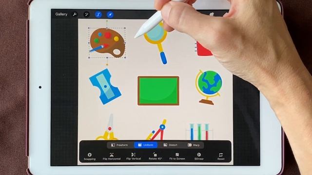 How to move objects or selections in Procreate App on iPad