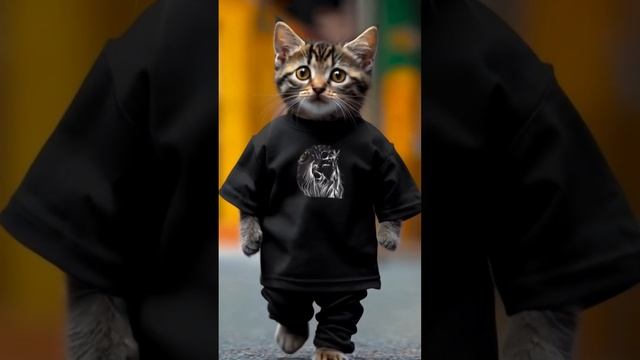 Cats in trendy t-shirts. #dreamyai, #cute