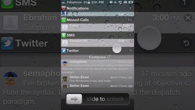 iPhone 4 IOS 4 with Notifications Center(like ios5)(www.zadelmosafir.com).avi