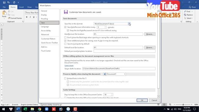 Cách cài đặt mặc định các thông số trang word trong office 365 I KUMI