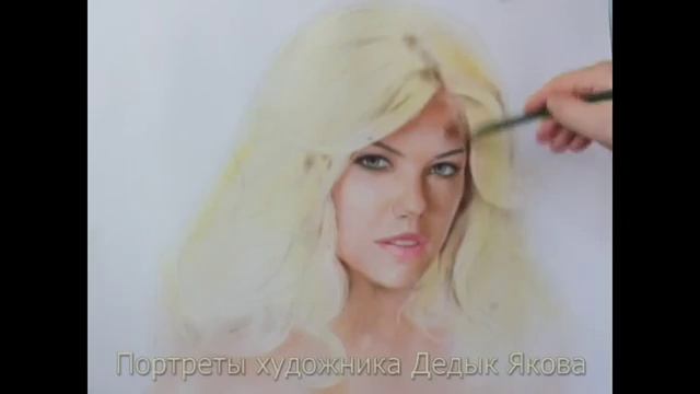 Kate Upton - speed drawing portrait in dry brush technique. Etude #8