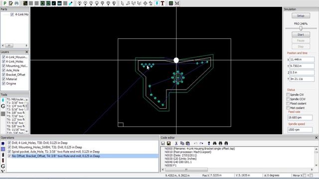 Quarterscale 4-Link Housing Bracket CAM Simulation