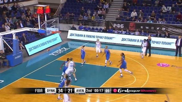 13.02.2019 Dynamo Kursk 3 pointers in Dynamo Kursk vs Perfumerias Avenida