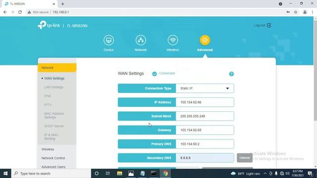 How to Configure Network Settings LANWAN on TP Link Router  with Real  ip setup