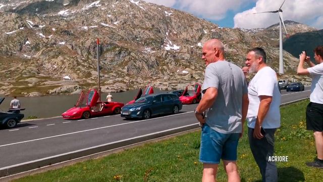 Lamborghini 60th Anniversary Countach Tour over the Swiss Alps