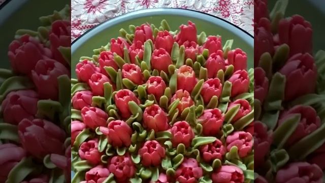 Торт ТЮЛЬПАНЫ- масляный.  Очень вкусный