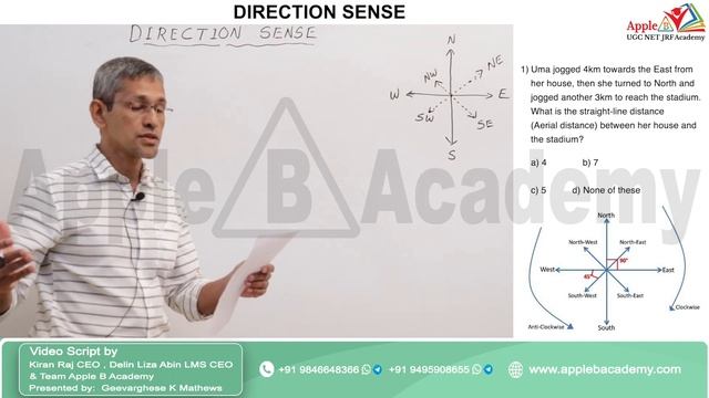 DIRECTION SENSE | MATHEMATICAL REASONING | NTA UGC NET PAPER 1 APPLE B ACADEMY | EXCELLENT TRICKS