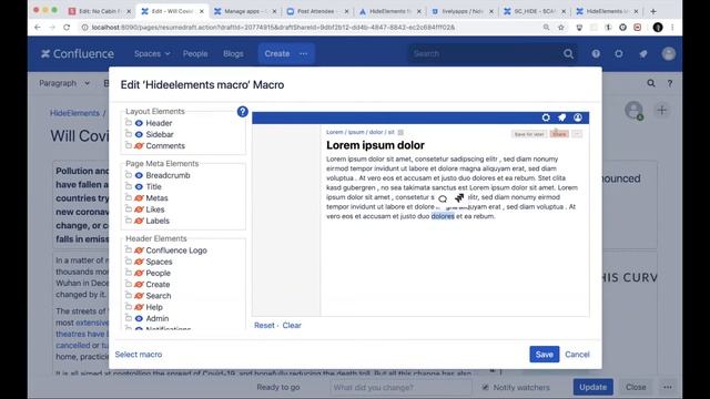 Sometimes it Helps to Hide Elements in Atlassian Confluence - 02. April 2020