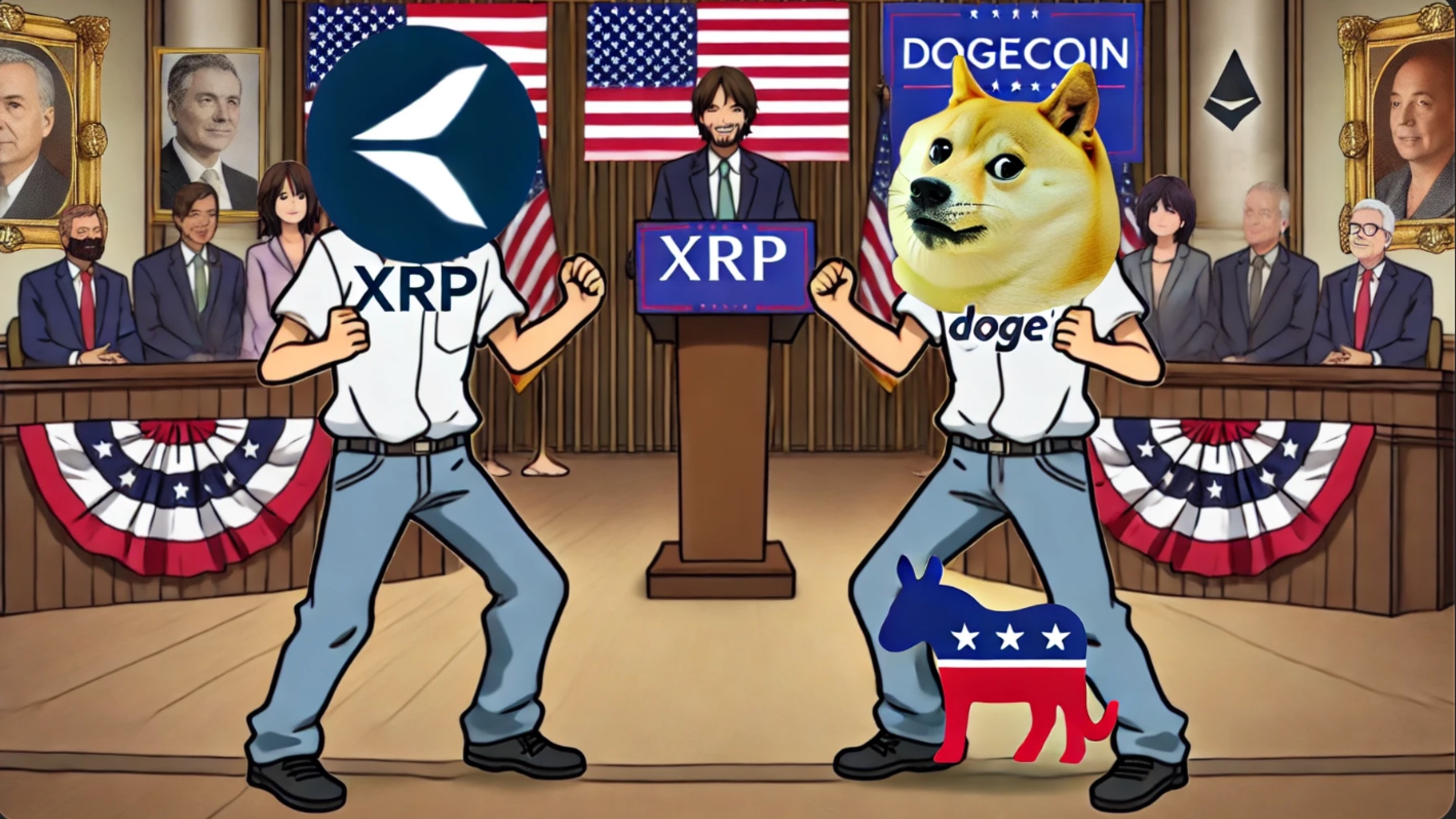 Новый тренд крипты. DOGE за Трампа. XRP за Камалу ???