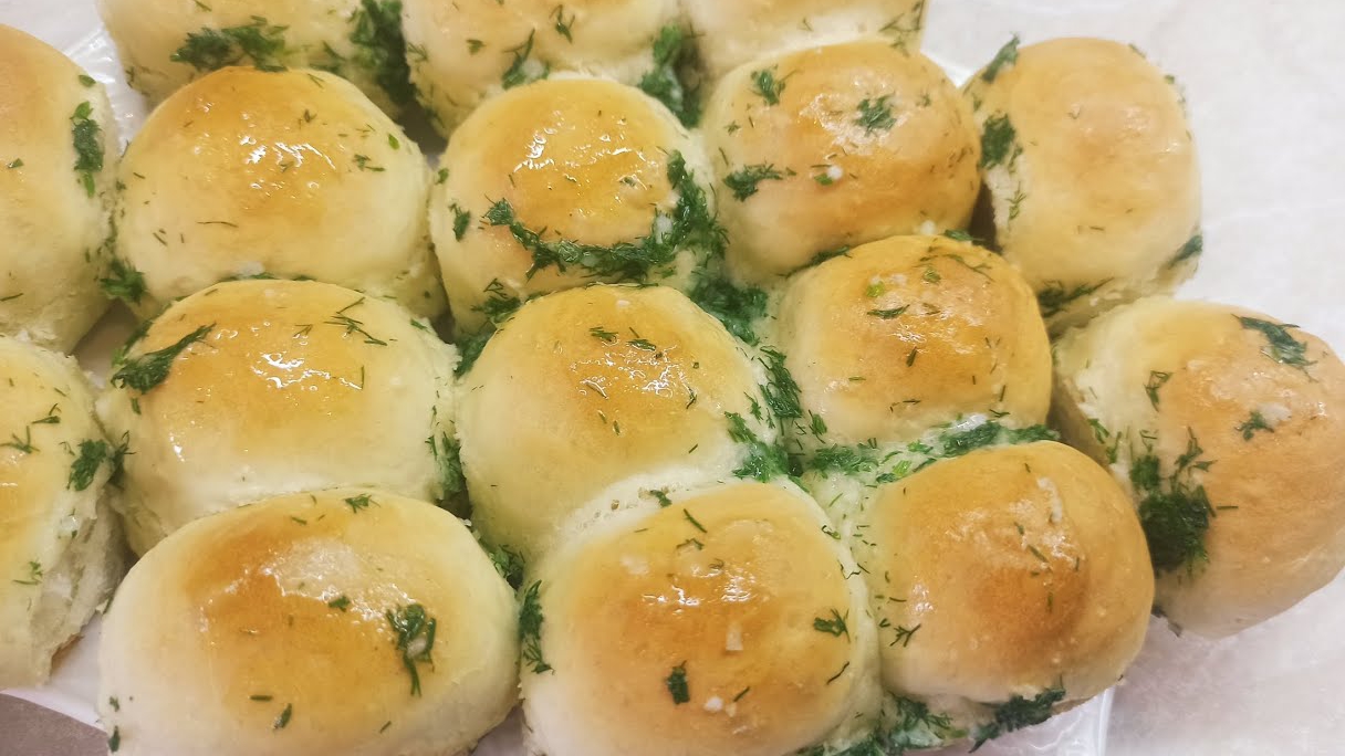 Чесночные пампушки к борщу,просто и вкусно!