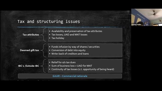 Tax and Structuring aspects of Financial Stress in Corporate