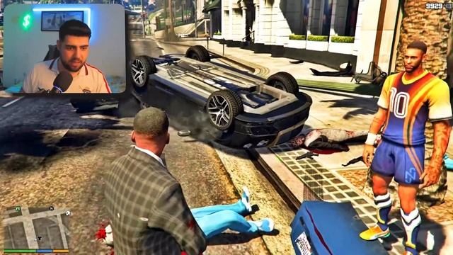 فرانکلین بوو بە پاسەوانی نەیمار له ناو یاری جی تی ئهی😎💰Franklin becomes Neymar guard in GTA 5