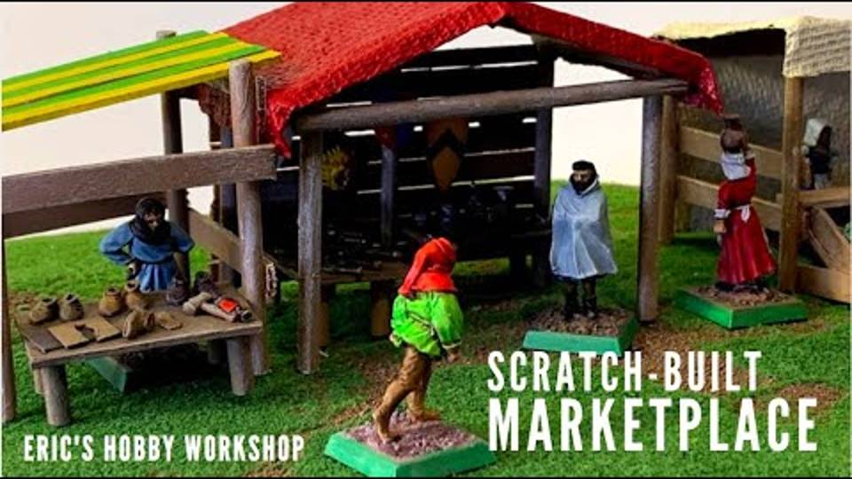 Scratch Built MARKETPLACE terrain tutorial for D&D, Warhammer, and Mordheim!