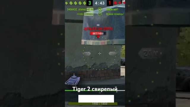 бой с а Tiger 2 свирепый- пока готовится контент по танкам из картона