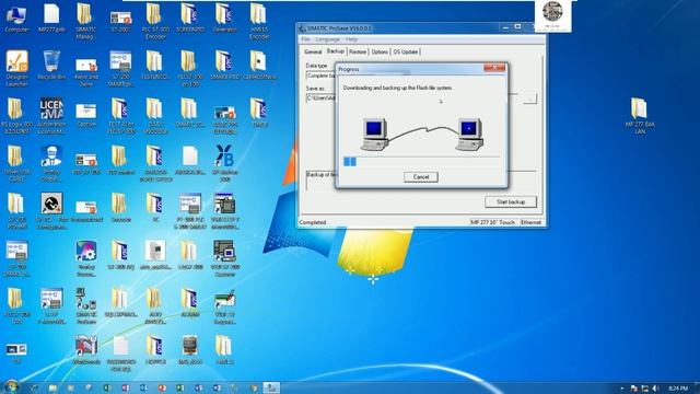 How to backup and restore project of HMI MP277 10  touch using LAN cable