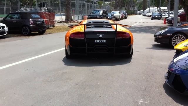 Orange Lamborghini Murcielago LP670-4 SV Start-Up And Reverse