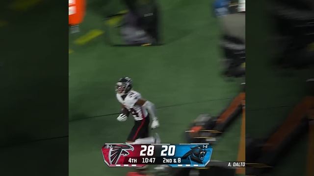 A.J. Terrell intercepts the Andy Dalton pass vs. Carolina Panthers