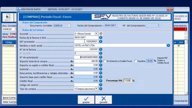 Software Contable SIC-JAC - Registro de Comprobantes de Egreso (Versión 2016)