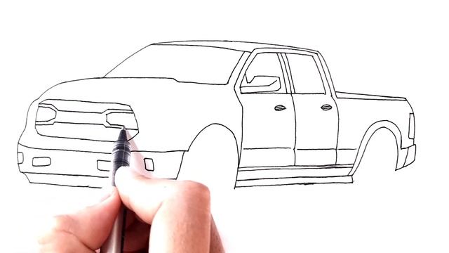 How To Draw RAM 2500 Pickup Truck Step By Step - Drawing By Pencil