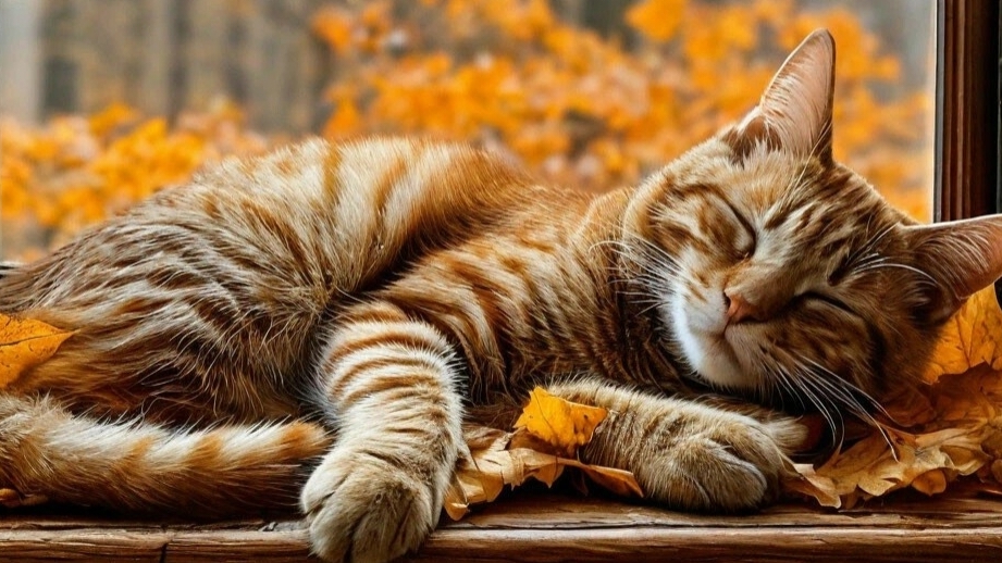 котики осенью