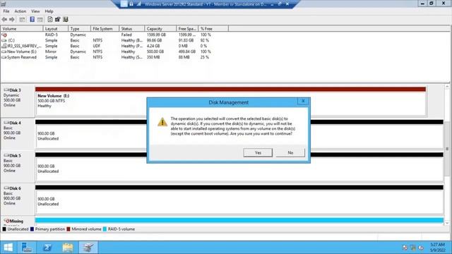 Konfigurasi RAID 5 di Windows Server 2012R2