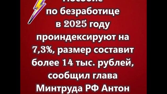 Пособие по безработице в 2025 году проиндексируют на 7,3%, размер составит более 14 тыс. рублей