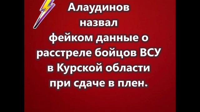 Алаудинов назвал фейком данные о расстреле бойцов ВСУ в Курской области при сдаче в плен.