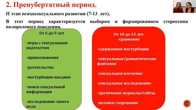 Психосексуальное развитие детей и подростков